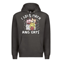 Smoke i love math and cats mountain heart mathematics lover gifts cute and f Premium Hoodie - linhVisuals