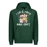 Sports Green i love math and cats mountain heart mathematics lover gifts cute and f Premium Hoodie - linhVisuals