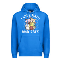 True Royal i love math and cats mountain heart mathematics lover gifts cute and f Premium Hoodie - linhVisuals