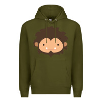Army Green Sneaky Sasquatch Big Head Premium Hoodie - linhVisuals