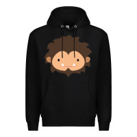 Black Sneaky Sasquatch Big Head Premium Hoodie - linhVisuals