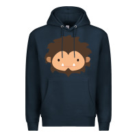 Navy Sneaky Sasquatch Big Head Premium Hoodie - linhVisuals