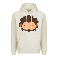 Oatmeal Heather Sneaky Sasquatch Big Head Premium Hoodie - linhVisuals