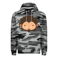 Slate Camo Sneaky Sasquatch Big Head Premium Hoodie - linhVisuals