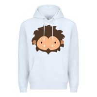 White Sneaky Sasquatch Big Head Premium Hoodie - linhVisuals