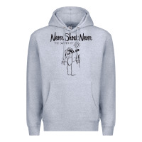Heather Grey Never SHOUT Never Premium Hoodie - linhVisuals