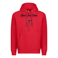 Red Never SHOUT Never Premium Hoodie - linhVisuals