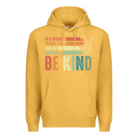 Mustard in a world where you can be anything be kind kindness inspirational gi Premium Hoodie - linhVisuals