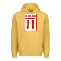 Antique Gold this way up Premium Hoodie - linhVisuals