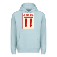 Blue Mist this way up Premium Hoodie - linhVisuals