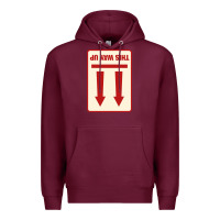 Burgundy this way up Premium Hoodie - linhVisuals
