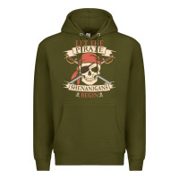 Army Green let the pirate shenanigans begin skull vintage pirate skeleton hallowe Premium Hoodie - linhVisuals