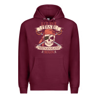 Burgundy let the pirate shenanigans begin skull vintage pirate skeleton hallowe Premium Hoodie - linhVisuals