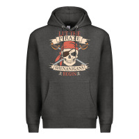 Charcoal Heather let the pirate shenanigans begin skull vintage pirate skeleton hallowe Premium Hoodie - linhVisuals