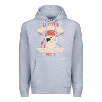 Heather Grey let the pirate shenanigans begin skull vintage pirate skeleton hallowe Premium Hoodie - linhVisuals
