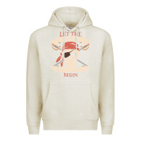 Oatmeal Heather let the pirate shenanigans begin skull vintage pirate skeleton hallowe Premium Hoodie - linhVisuals