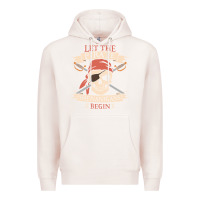 Pale Pink let the pirate shenanigans begin skull vintage pirate skeleton hallowe Premium Hoodie - linhVisuals
