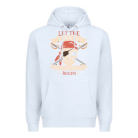 White let the pirate shenanigans begin skull vintage pirate skeleton hallowe Premium Hoodie - linhVisuals