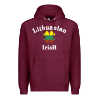 Burgundy lucky lithuanian irish flag shamrock leaf st patricks day Premium Hoodie - linhVisuals