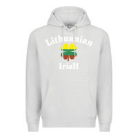 Dove Grey lucky lithuanian irish flag shamrock leaf st patricks day Premium Hoodie - linhVisuals