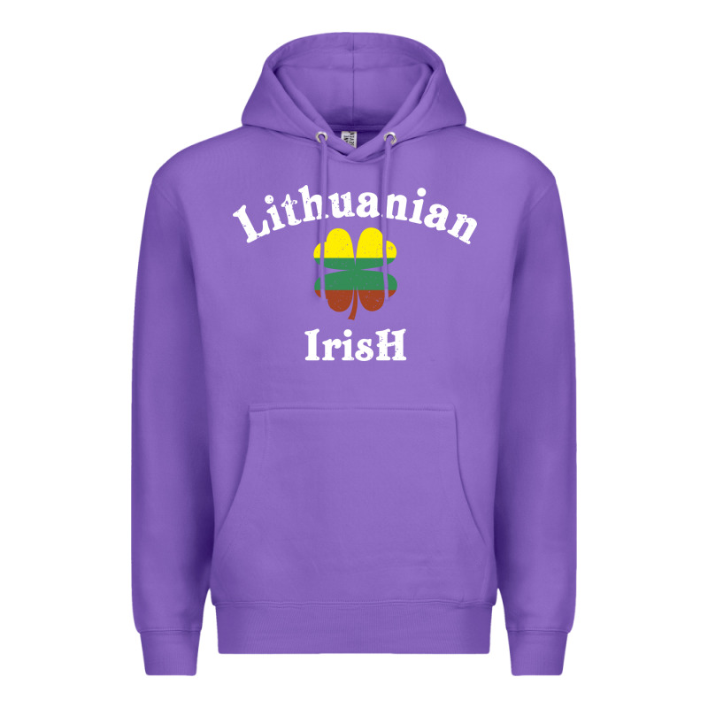 Lucky Lithuanian Irish Flag Shamrock Leaf St Patricks Day Premium Hoodie by linhVisuals | Teevron