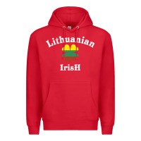 Red lucky lithuanian irish flag shamrock leaf st patricks day Premium Hoodie - linhVisuals