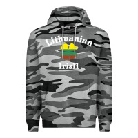 Slate Camo lucky lithuanian irish flag shamrock leaf st patricks day Premium Hoodie - linhVisuals