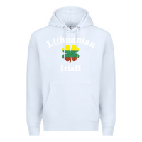 White lucky lithuanian irish flag shamrock leaf st patricks day Premium Hoodie - linhVisuals