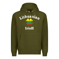 Army Green lucky lithuanian irish flag shamrock leaf st patricks day Premium Hoodie - linhVisuals
