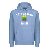Colony Blue lucky lithuanian irish flag shamrock leaf st patricks day Premium Hoodie - linhVisuals