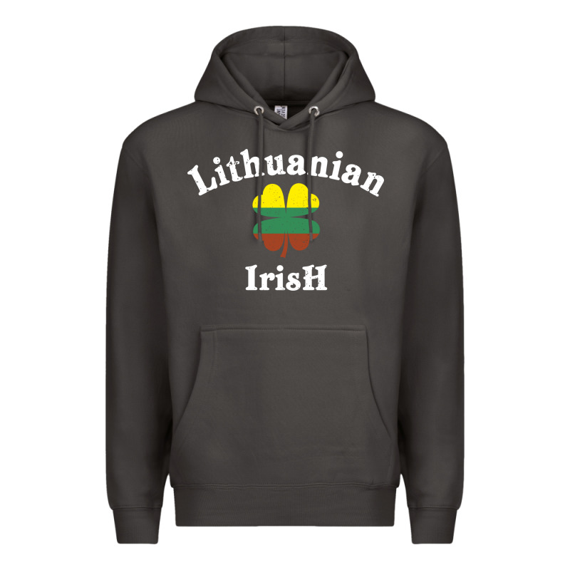 Lucky Lithuanian Irish Flag Shamrock Leaf St Patricks Day Premium Hoodie by linhVisuals | Teevron