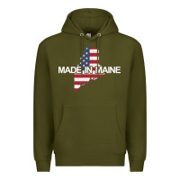 Army Green made in maine american flag funny patriotic state lover gift Premium Hoodie - linhVisuals