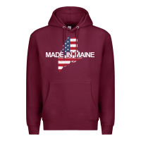 Made In Maine American Flag Funny Patriotic State Lover Gift Premium Hoodie | Teevron