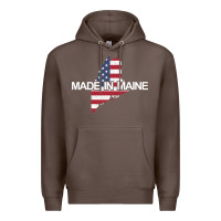 Coffee made in maine american flag funny patriotic state lover gift Premium Hoodie - linhVisuals