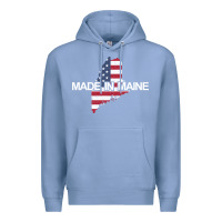 Colony Blue made in maine american flag funny patriotic state lover gift Premium Hoodie - linhVisuals