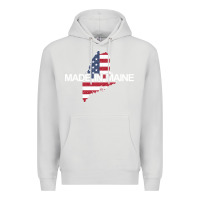 Dove Grey made in maine american flag funny patriotic state lover gift Premium Hoodie - linhVisuals