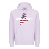 Lilac made in maine american flag funny patriotic state lover gift Premium Hoodie - linhVisuals