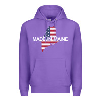 Purple made in maine american flag funny patriotic state lover gift Premium Hoodie - linhVisuals