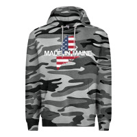 Slate Camo made in maine american flag funny patriotic state lover gift Premium Hoodie - linhVisuals