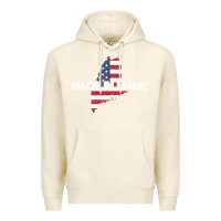 Tofu made in maine american flag funny patriotic state lover gift Premium Hoodie - linhVisuals