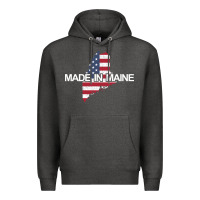 Made In Maine American Flag Funny Patriotic State Lover Gift Premium Hoodie | Teevron