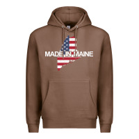 Chestnut made in maine american flag funny patriotic state lover gift Premium Hoodie - linhVisuals