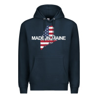 Navy made in maine american flag funny patriotic state lover gift Premium Hoodie - linhVisuals