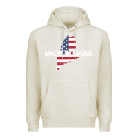 Oatmeal Heather made in maine american flag funny patriotic state lover gift Premium Hoodie - linhVisuals