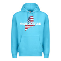 Ocean Blue made in maine american flag funny patriotic state lover gift Premium Hoodie - linhVisuals