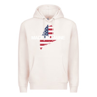 Pale Pink made in maine american flag funny patriotic state lover gift Premium Hoodie - linhVisuals