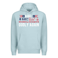 Blue Mist make america godly again american flag letters christian quote Premium Hoodie - linhVisuals