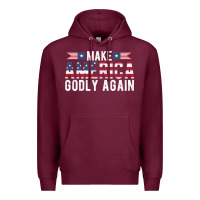 Burgundy make america godly again american flag letters christian quote Premium Hoodie - linhVisuals