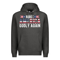Charcoal Heather make america godly again american flag letters christian quote Premium Hoodie - linhVisuals