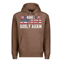 Chestnut make america godly again american flag letters christian quote Premium Hoodie - linhVisuals
